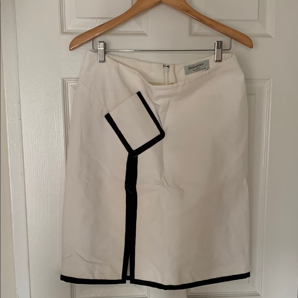 Yves Saint Laurent Cream Skirt with Black Accents